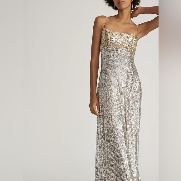 Sachin & Babi x Anthropologie Colorblocked Sequined Midi Dress 8 Petite - Picture 5 of 14